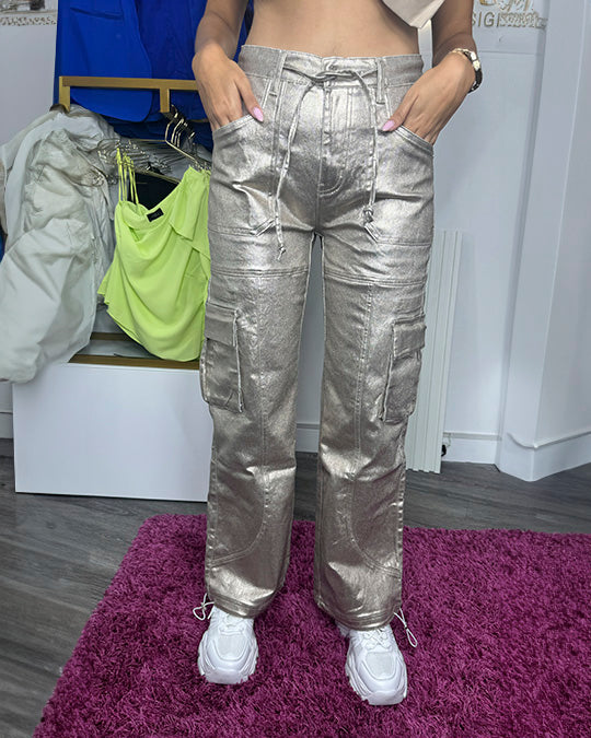 Pantalón Cargo Dorado - Main Image