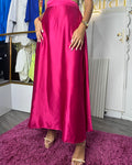 Falda De Satín Fucsia