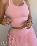 Falda Plisada y Top espalda descubierta con ligas