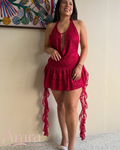 Mini vestido Borgoña
