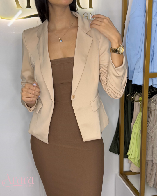 Blazer Beige Claro