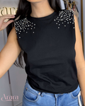 Camisa Negra con pedrería